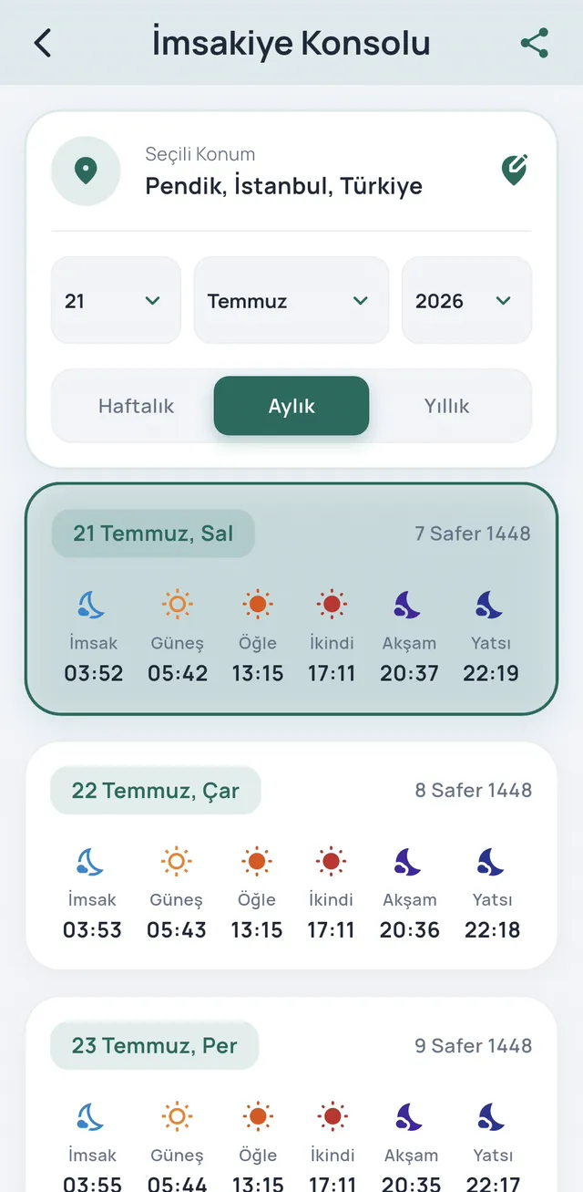 Never wonder how long is left again — imsakiye